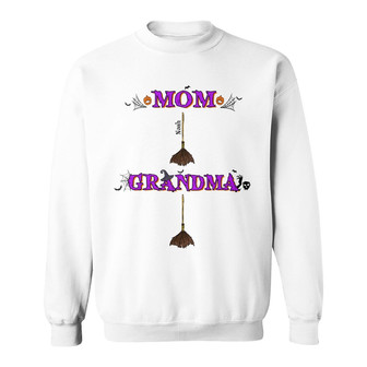 Personalized Fall Halloween Witch Broom Mom Grandma Sweatshirt - Thegiftio UK