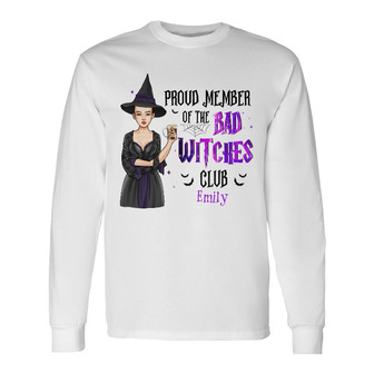 Personalized Fall Halloween WItch Club Long Sleeve Shirt - Thegiftio UK