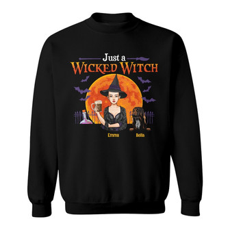 Personalized Fall Halloween Witch Dog Mom Sweatshirt - Thegiftio UK