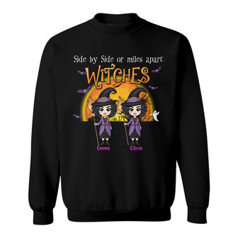 Personalized Fall Halloween Witch Friends Sweatshirt - Thegiftio UK