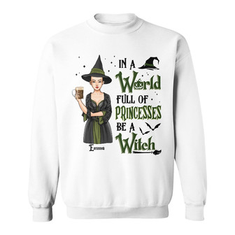 Personalized Fall Halloween Witch Sweatshirt - Thegiftio UK