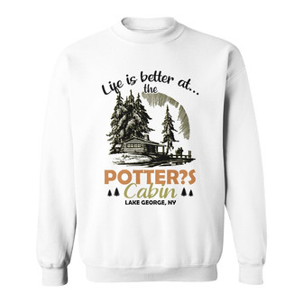 Personalized Family At The Cabin White Sweatshirt - Thegiftio UK