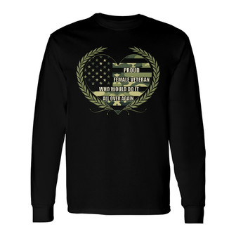 Personalized Female Veteran Long Sleeve Shirt - Thegiftio UK