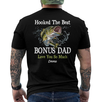 Personalized Fishing Bonus Dad Back Print T-Shirt - Thegiftio UK