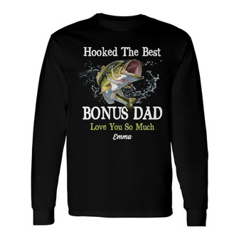 Personalized Fishing Bonus Dad Long Sleeve Shirt - Thegiftio UK