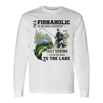 Personalized Fishing Fishaholic Long Sleeve Shirt - Thegiftio UK