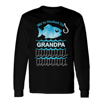 Personalized Fishing Hooked Grandpa Long Sleeve Shirt - Thegiftio UK