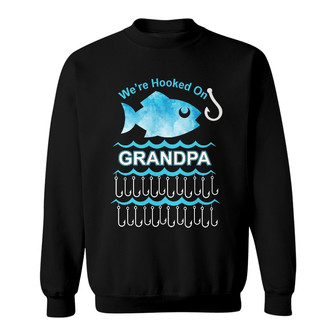 Personalized Fishing Hooked Grandpa Sweatshirt - Thegiftio UK