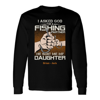Personalized Fishing Partner Dad Grandpa Long Sleeve Shirt - Thegiftio UK