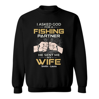 Personalized Fishing Partner Dad Grandpa Sweatshirt - Thegiftio UK