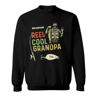 Personalized Fishing Reel Cool Dad Grandpa Sweatshirt - Thegiftio UK
