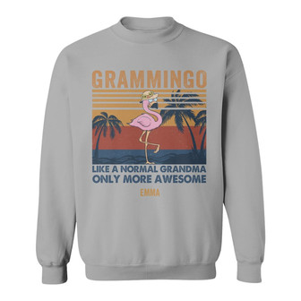Personalized Flamingo Grandma White Sweatshirt - Thegiftio UK