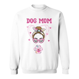 Personalized Floral Paw Dog Mom Grandma Sweatshirt - Thegiftio UK
