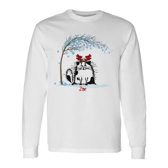 Personalized Fluffy Cats Christmas Long Sleeve Shirt - Thegiftio UK
