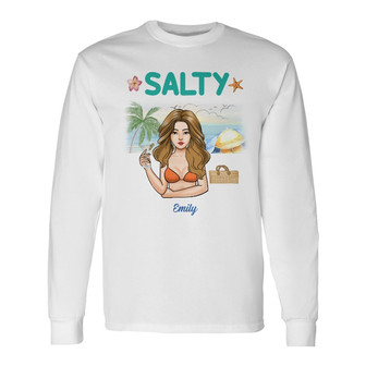 Personalized Girl Beach Long Sleeve Shirt - Thegiftio UK