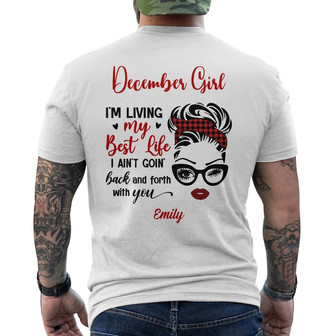 Personalized Girl Living Her Life Back Print T-Shirt - Thegiftio UK