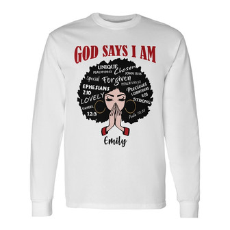 Personalized God Says Long Sleeve Shirt - Thegiftio UK