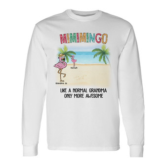 Personalized Grammingo Flamingo Grandma Long Sleeve Shirt - Thegiftio UK
