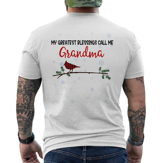 Personalized Grandma Blessings Christmas Back Print T-Shirt - Thegiftio UK