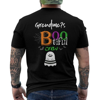Personalized Grandma Boo Crew Halloween Back Print T-Shirt - Thegiftio UK