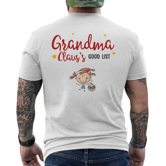 Personalized Grandma Claus Good List Christmas Back Print T-Shirt - Thegiftio UK