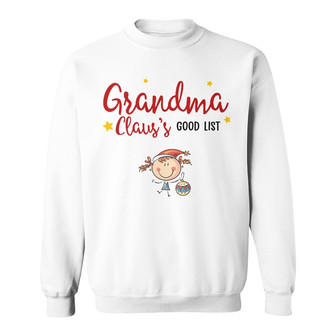 Personalized Grandma Claus Good List Christmas Sweatshirt - Thegiftio UK