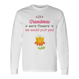 Personalized Grandma Flower White Long Sleeve Shirt - Thegiftio UK