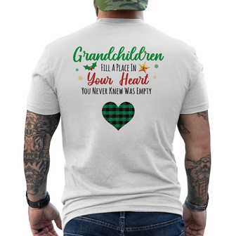 Personalized Grandma Grandpa Heart Back Print T-Shirt - Thegiftio UK
