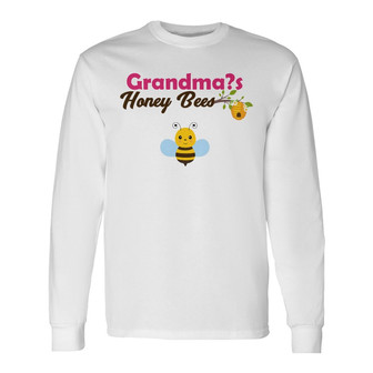 Personalized Grandma Honey Bees White Long Sleeve Shirt - Thegiftio UK