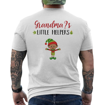 Personalized Grandma Little Helpers Christmas Back Print T-Shirt - Thegiftio UK