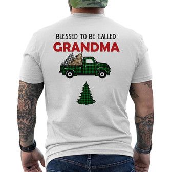 Personalized Grandma Red Truck Christmas Tree Back Print T-Shirt - Thegiftio UK