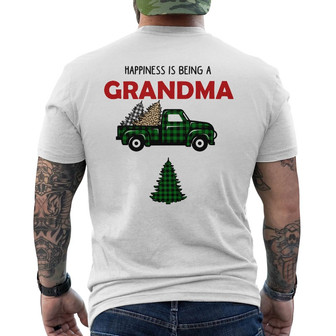 Personalized Grandma Red Truck Christmas Tree Back Print T-Shirt - Thegiftio UK