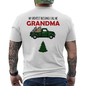 Personalized Grandma Red Truck Christmas Tree Back Print T-Shirt - Thegiftio UK