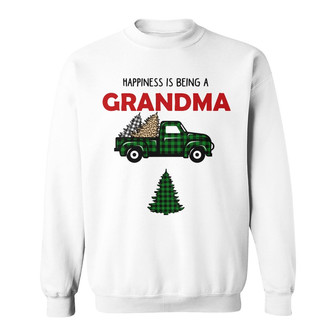 Personalized Grandma Red Truck Christmas Tree Sweatshirt - Thegiftio UK