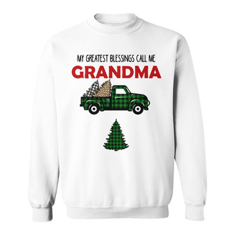 Personalized Grandma Red Truck Christmas Tree Sweatshirt - Thegiftio UK