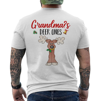 Personalized Grandma Reindeer Christmas Back Print T-Shirt - Thegiftio UK