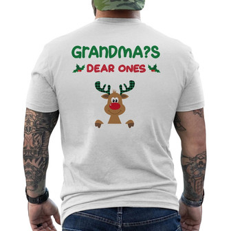 Personalized Grandma Reindeer Christmas Back Print T-Shirt - Thegiftio UK