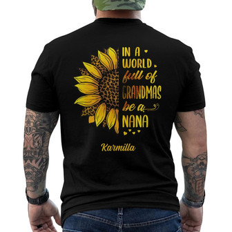 Personalized Grandma Sunflower Back Print T-Shirt - Thegiftio UK