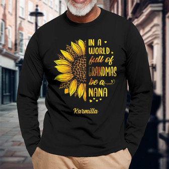 Personalized Grandma Sunflower Long Sleeve Shirt - Thegiftio UK