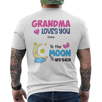 Personalized Grandma To The Moon And Back White Back Print T-Shirt - Thegiftio UK