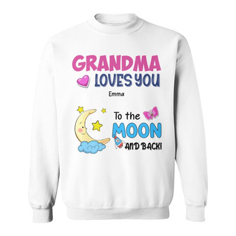 Personalized Grandma To The Moon And Back White Sweatshirt - Thegiftio UK