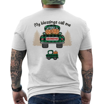 Personalized Grandma Truck Thanksgiving Christmas Back Print T-Shirt - Thegiftio UK