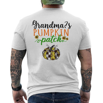 Personalized Grandma's Pumpkin Patch Fall Halloween Back Print T-Shirt - Thegiftio UK
