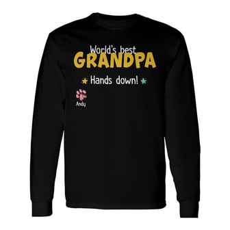 Personalized Grandpa Dad Hands Down Long Sleeve Shirt - Thegiftio UK