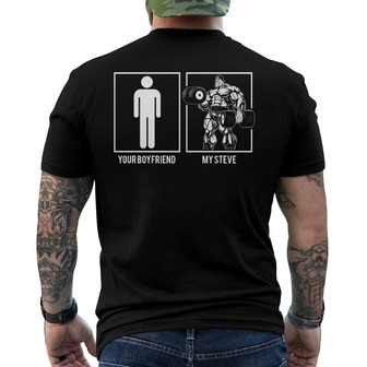 Personalized Gym Fitness Husband Boyfriend Son Back Print T-Shirt - Thegiftio UK