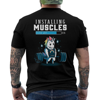 Personalized Gym Unicorn Back Print T-Shirt - Thegiftio UK