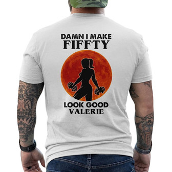 Personalized Gym Woman Age Look Good White Back Print T-Shirt - Thegiftio UK