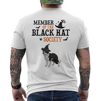 Personalized Halloween Dog The Black Hat Social Back Print T-Shirt - Thegiftio UK