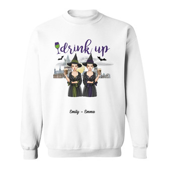 Personalized Halloween Fall Witch Drink Up Sweatshirt - Thegiftio UK