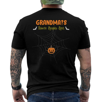 Personalized Halloween Grandma Pumpkin Patch Back Print T-Shirt - Thegiftio UK